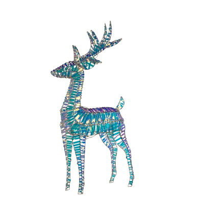 Christmas Reindeer Twinkle Lights & Iridescent Finish Indoor/Outdoor