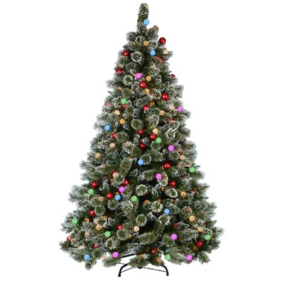 Snowy Bristle 1.8m Multicolour Pre-Lit Christmas Tree with 948 Tips