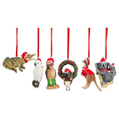 Aussie Animals Pack of 6 Christmas Baubles Decoration Gift Pack