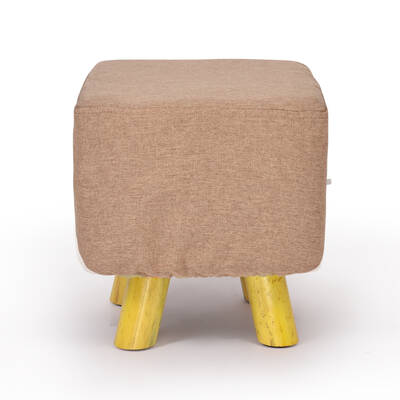 Luxury Chic Wooden Footstool Ottoman Beige