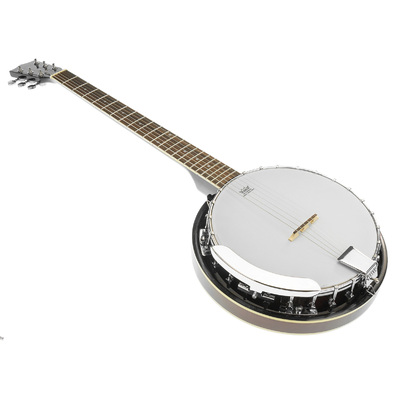 New 6 String Bluegrass Resonator Banjo Guitar Gloss Black Bag