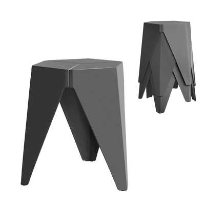 4PC Puzzle Stool Bar Stools Stackable Grey