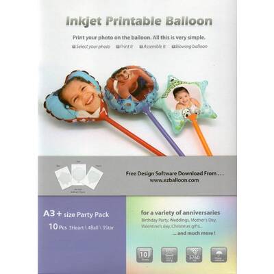 Inkjet Printable Balloons A3+ Size 10pcs (Party Pack) 