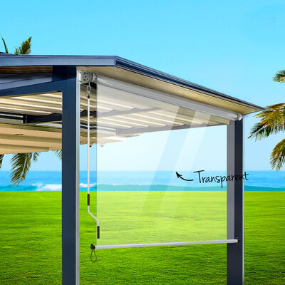 Outdoor Blinds Transparent Roll Down Awning Window Shade 1.2X2.4M