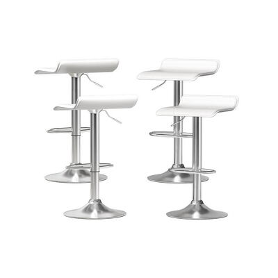 4x Bar Stools Leather Chair White