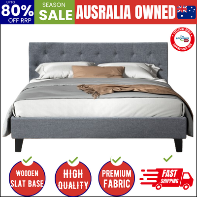 Bed Frame Queen Size Grey VANKE