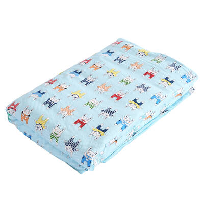 Kids Warm Weighted Blanket Lap Pad Cartoon Print Cover Study At Home Blue