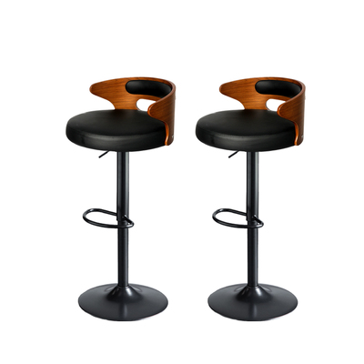 1x Kitchen Bar Stools Gas Lift - Black