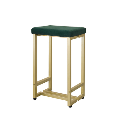 2x Bar Stools Velvet Backless