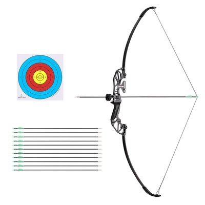 55lbs Bow Arrow Set Recurve Takedown Archery Hunting for Beginner Green