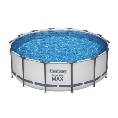 Swimming Pool 427x427x122cm Steel Frame Above Ground Pools Round Filter Pump Ladder