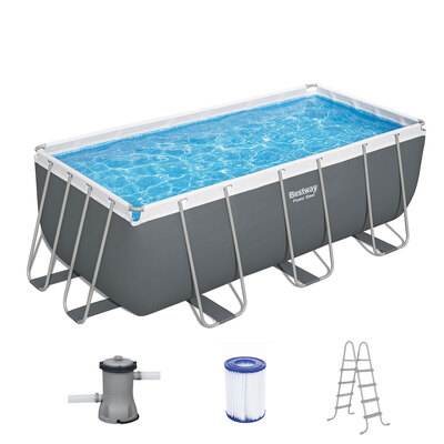 Swimming Pool Above Ground Pools Steel Filter Pump Ladder 412x201x122cm