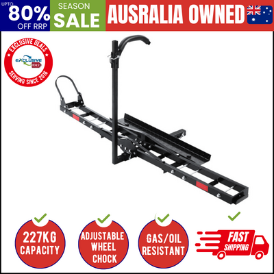 Adjustable Height Motorcycle Carrier Rack Ramp (2" Towbar, Black)