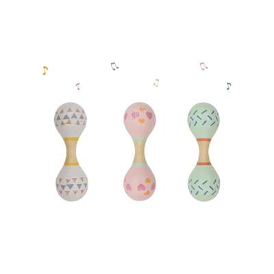 Calm & Breezy Maraca Rattle Double Set Of 3Pcs