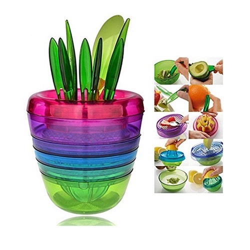 Fruit Factory 10 in 1 Kitchen Gadgets Tools Organizer Mixed Colour 