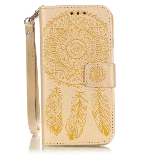 iPhone 6 Aeolian Bells Pattern Emboss Leather Case (Gold)