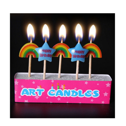 5pcs Colored Candles Birthday Cake Party Supply Celebration Parties Decoration