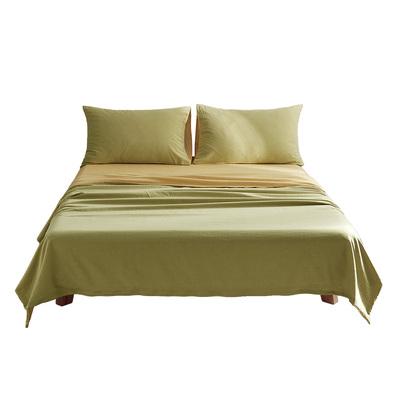 Washed Cotton Sheet Set Yellow Lime King