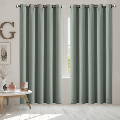 2x Blockout  Grey Curtains Panels 3 Layers