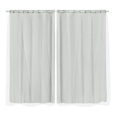 2x Blockout Curtains Panels 3 Layers with Gauze Room Darkening 180x213cm White