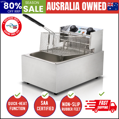 10L Electric Commercial Deep Fryer Single Basket 2200W