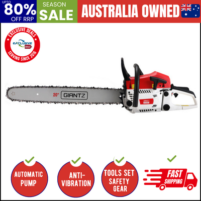 62Cc 20" Bar E-Start Pruning Chainsaw With Spark Plug, Commercial Grade