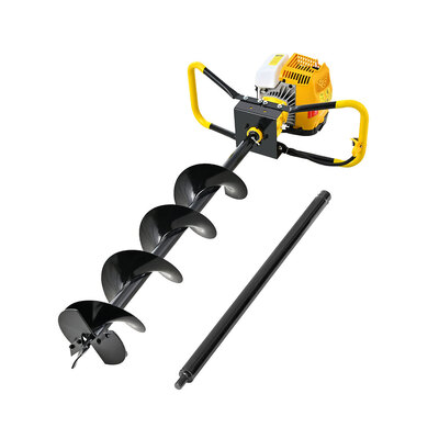 Post Hole Digger 74CC Petrol Drill Fence Borer 200mm Auger Extension Bits