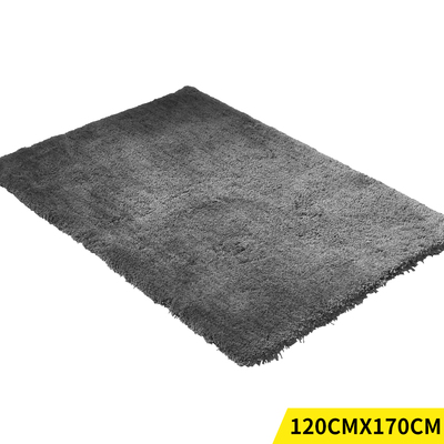 Ultra Soft Anti Slip Rectangle Floor Rug Carpet 120x170cm in Charcoal