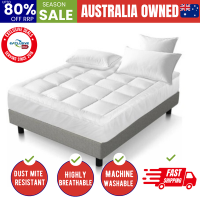 Extg Present Queen Mattress Topper Bamboo Fibre Pillowtop Protector