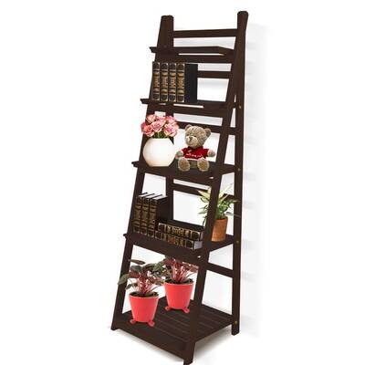 5 Tier Ladder Shelf Stand Storage Book Shelves Shelving Display Rack