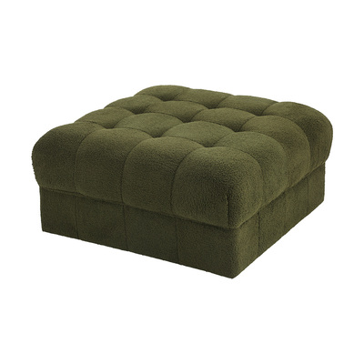 1 Seater Boucle Modular Ottoman Armless TOFU Green