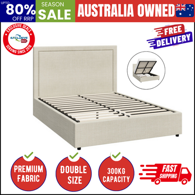 Bed Frame Double Size Gas Lift Base with Storage ADI