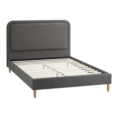 Bed Frame Double Size Beds Base Platform Fabric Grey BOB