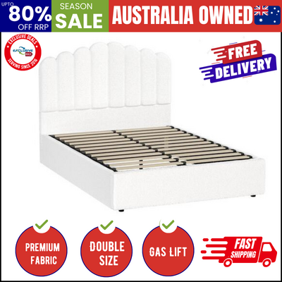 Bed Frame Double Size Gas Lift Beds Platform Boucle