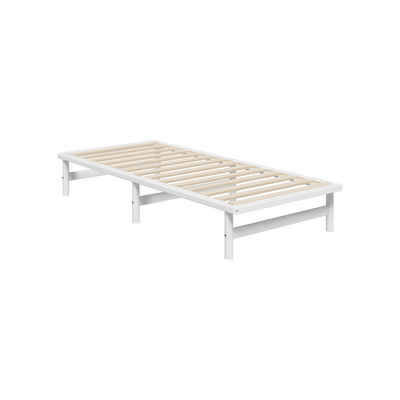 Wooden Bed Frame Base Platform Pine Timber King Single Size Beds White