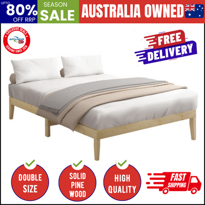 Bed Frame Double Size Wooden Timber Platform Furniture