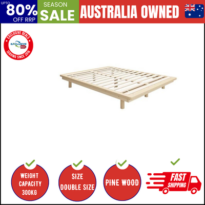 Bed Frame Double Size Wooden Bed Base Timber Platform