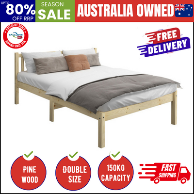 Wooden Bed Frame Double Size Slat Support