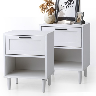 Bedside Tables Set of 2 Nightstand Side End Table Storage Cabinet White