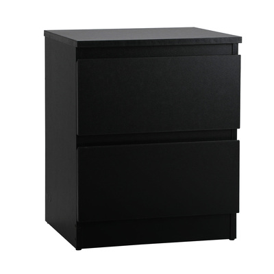 Bedside Table Nightstand 2 Drawers Side End Table Storage Cabinet Black