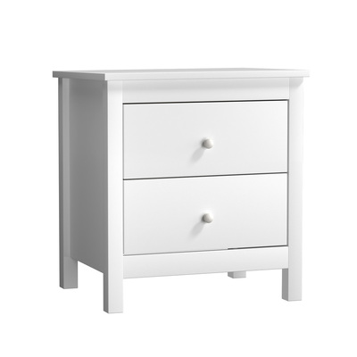 Bedside Table Nightstand Side End Table Storage Cabinet 2 Drawers White