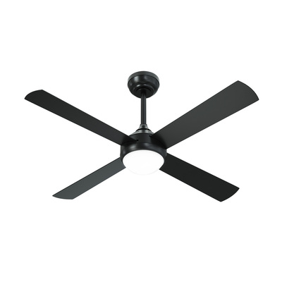 52'' Ceiling Fan AC Motor With Light Remote Control Fans 4 Blades Black