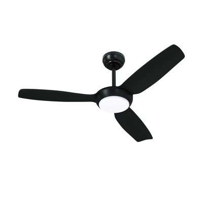 52" Ceiling Fan DC Motor With Light Remote Control 5 Speed Fans Black