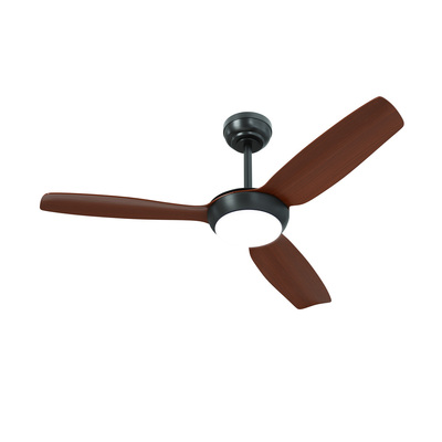 52" Ceiling Fan DC Motor With Light Remote Control 5 Speed Fans Walnut