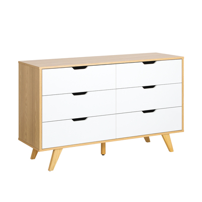 6 Chest of Drawers Lowboy Wooden White