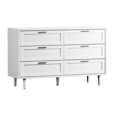 6 Chest of Drawers Dresser Chest Storage Cabinet Tallboy White