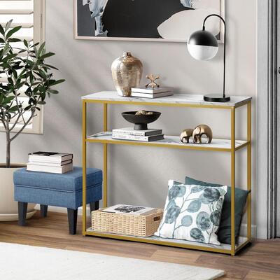 Hall Console Table Metal Hallway Desk Entry Display Wh&GD Furniture