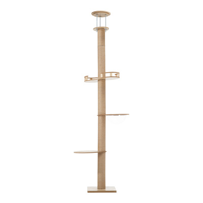 Cat Tree Wood Tower Scratching 270cm Post Scratcher Floor to Ceiling