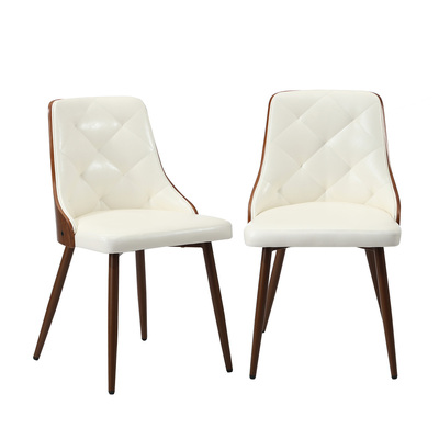 Dining Chairs PU Leather x2 White