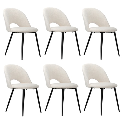 6PCS Dining Chairs Accent Chair Armchair Sherpa White